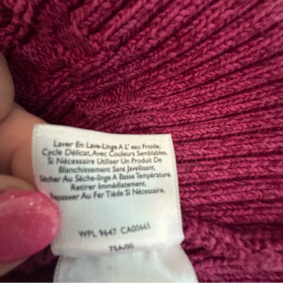 Eddie Bauer cherry pink cable knit v-neck long sleeve thick cozy sweater Size XL - Picture 8 of 11